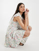 Vero Moda ruffle trim babydoll mini dress in white floral print