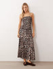 Iisla & Bird shirred detailing beach maxi dress in leopard print