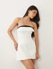 Bardot Amanda structured strapless mini dress with pockets in orchid white