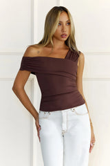 BASE Contour Luxe Form Off Shoulder Top Chocolate