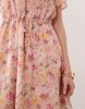 VILA waist detail short sleeve mini dress in soft floral