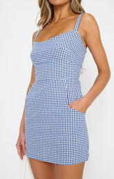Emery Mini Dress ~ Navy Gingham