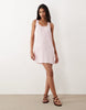 shift mini dress with bow back detail in soft pink