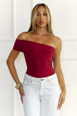 BASE Contour Daily Edge One Shoulder Top Wine