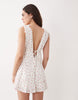 Aray delicate floral print beach mini dress in white