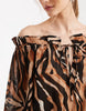 Aray sheer off the shoulder mini beach dress in animal print