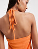 Vero Moda halterneck knit mini dress in sunset orange