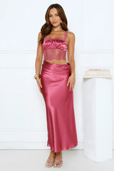 Aurora Lullaby Off Shoulder Maxi Dress Rose