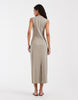 & Other Stories sleevless jersey maxi dress with back split in brown