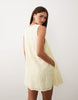 BRONZE SNAKE Samira scoop neck eyelet smock dress in lemon yellow