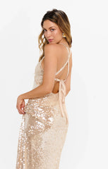 Anderson Maxi Dress ~ Champagne Shimmery Sequins