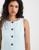 Vero Moda linen look button front maxi dress in delicate blue