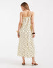 PIECES cotton cami maxi dress in yellow and brown polka dot print