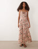 Miss Selfridge milkmaid midaxi dress in floral print