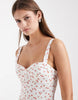 panel detail mini dress in floral print