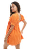 Miss Selfridge Petite broderie smock dress in orange