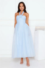 Fairytale Event Halter Maxi Dress Blue