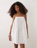 bandeau trapeze mini dress in white