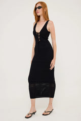 Luck & Trouble Dolcetto Knit Maxi Dress Black