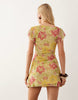 Miss Selfridge frill sleeve mini dress in floral print