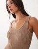 AWARE textured knit midi dress in portabella