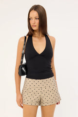 Motel Lumin Shorts Polka Pinstripe Beige