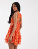 Free People Raven printed mini dress in red combo