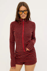 Lioness Housewife Knit Short Crimson Stripe