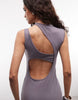 Weekday maxi dress with cut out back and shoulder detail in dusty plum