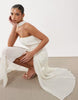 Gina Tricot dropped waist scarf maxi dress in white