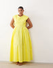 ARRANGE Curve pleated cinched waist maxi dress in yellow