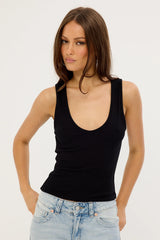 L&t Sharni V Neck Tank Top Black