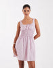 JJXX striped smock mini dress in baby pink