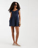 Hollister milkmaid mini dress in navy polka dots