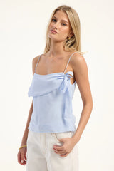 Perfect Stranger Elouise Draped Shoulder Top Blue