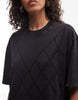 AllSaints Darcy short sleeve diamante detail T-shirt mini dress In washed black