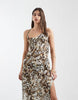 Aray sheer beach maxi dress in leopard print