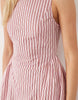 Brave Soul structured midi dress in pink & red stripes