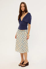 Motel Kamili Skirt Blue Print