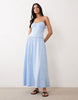 eyelet cami maxi dress in light blue