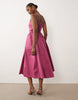 Abercrombie & Fitch bandeau corset waist detail maxi dress in pink