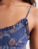 Free People ciella printed midi dress in blue floral combo