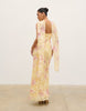 Pretty Lavish Eden scarf cowl neck printed jacquard maxi dress in lemon floral