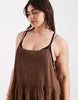 Curve Rita pleated beach cover up in chocolate