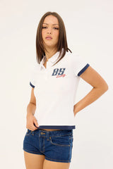 Rusty Mock Layer Polo Mini Tee White