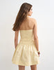 Topshop poplin ruched bandeau mini dress in buttermilk