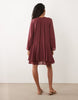 JDY tiered mini dress in dark red