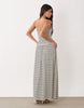 Gina Tricot dropped waist bandeau maxi dress in black and white stripe