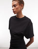 Weekday cinched waist jersey maxi dress in black