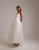 lace prom bridal midi dress in ivory